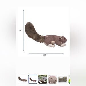 HuggleHounds Feller Durable Squirrel Squeaky Dog Toy, Big Squirrel